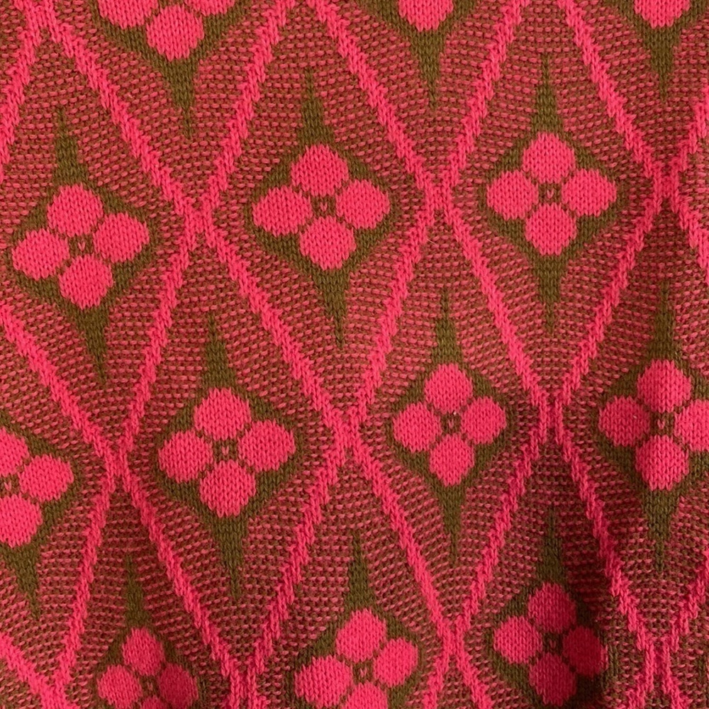 Spring pink and green colorful floral cardigan - Picture 7 of 8